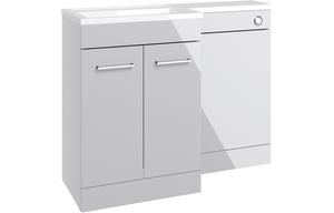 Benito 1000mm F/S L-Shape Pack & Basin (LH) - Grey Gloss